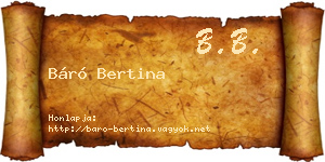 Báró Bertina névjegykártya